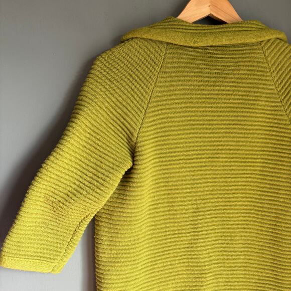 Vintage CLASSIC CREATIONS Women's Small Ribbed Vibrant Green Open Front Cardigan - Picture 9 of 13